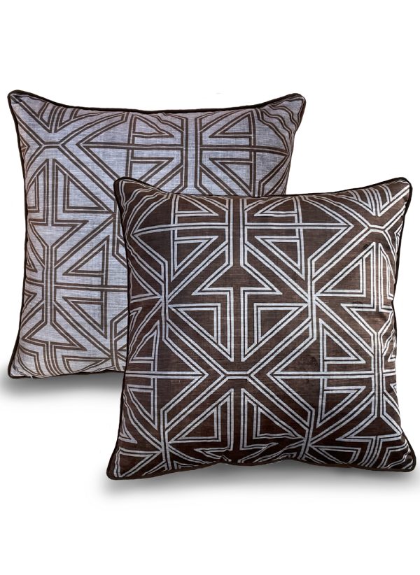 Geo Chocolate Velvet Pillow
