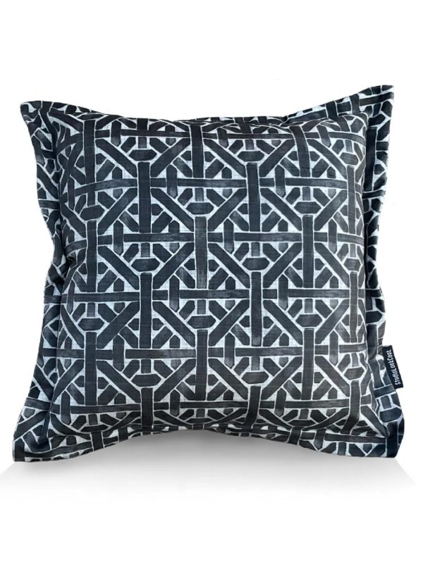 Charcoal Tile Velvet Pillow