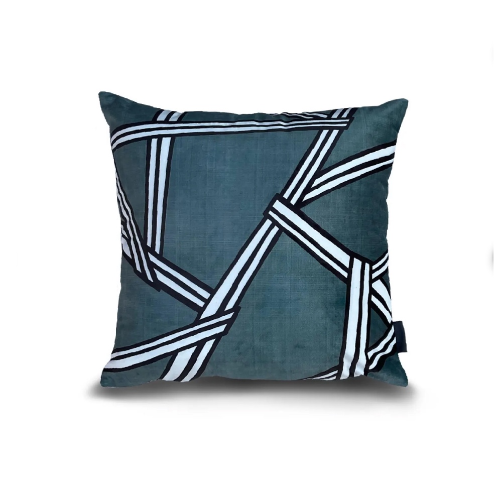 Teal Geo-Pattern Pillow