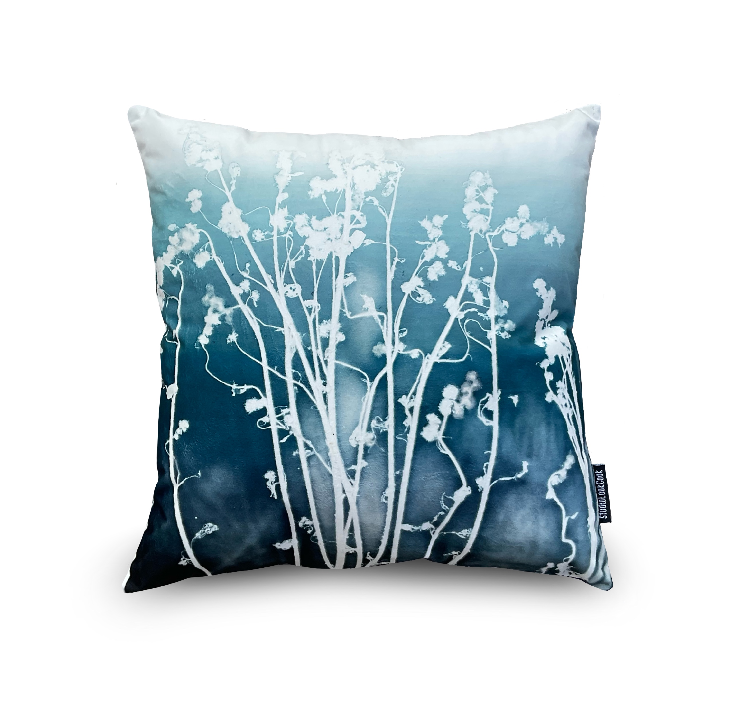 Blue Nature Velvet Pillow