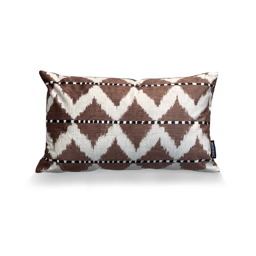 Gold Ikat Velvet Pillow